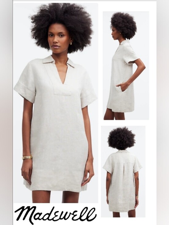 Madewell Other - Madewell Linen Split-Neck Tunic Dress - Natural